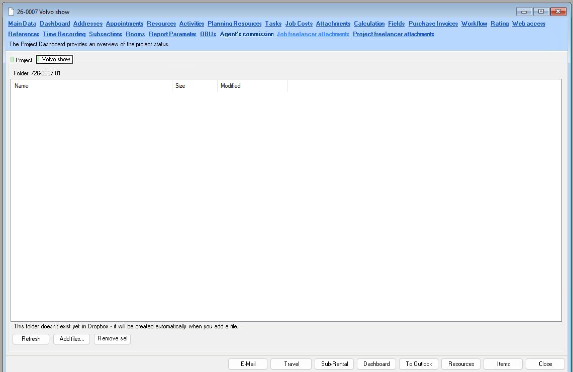 Dropbox integration: job attachments