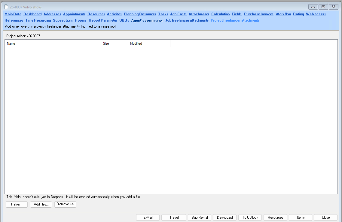Attachments per project